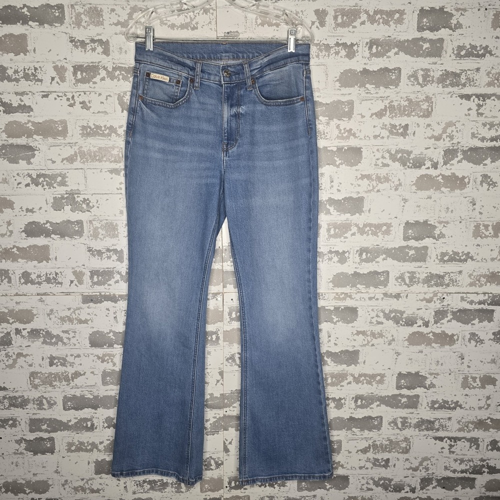 Calvin Klein Jeans Womens 29 Flare Leg Boho Light Blue Stretch‎ Denim 30" Waist